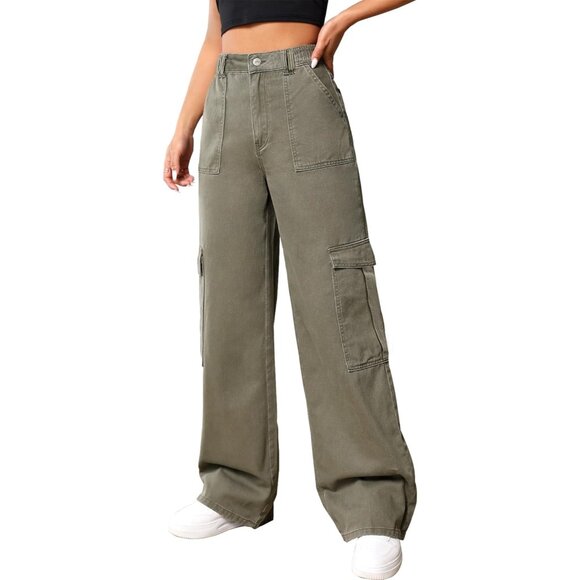 Versatile High Waist Baggy Cargo Pants for Women – Perfect for Every Occasion - Picture 4 of 6